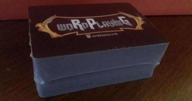 Shrinkwrapped woRdPlayinG cards back